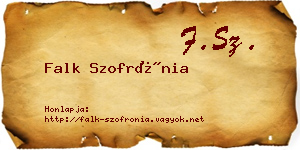 Falk Szofrónia névjegykártya